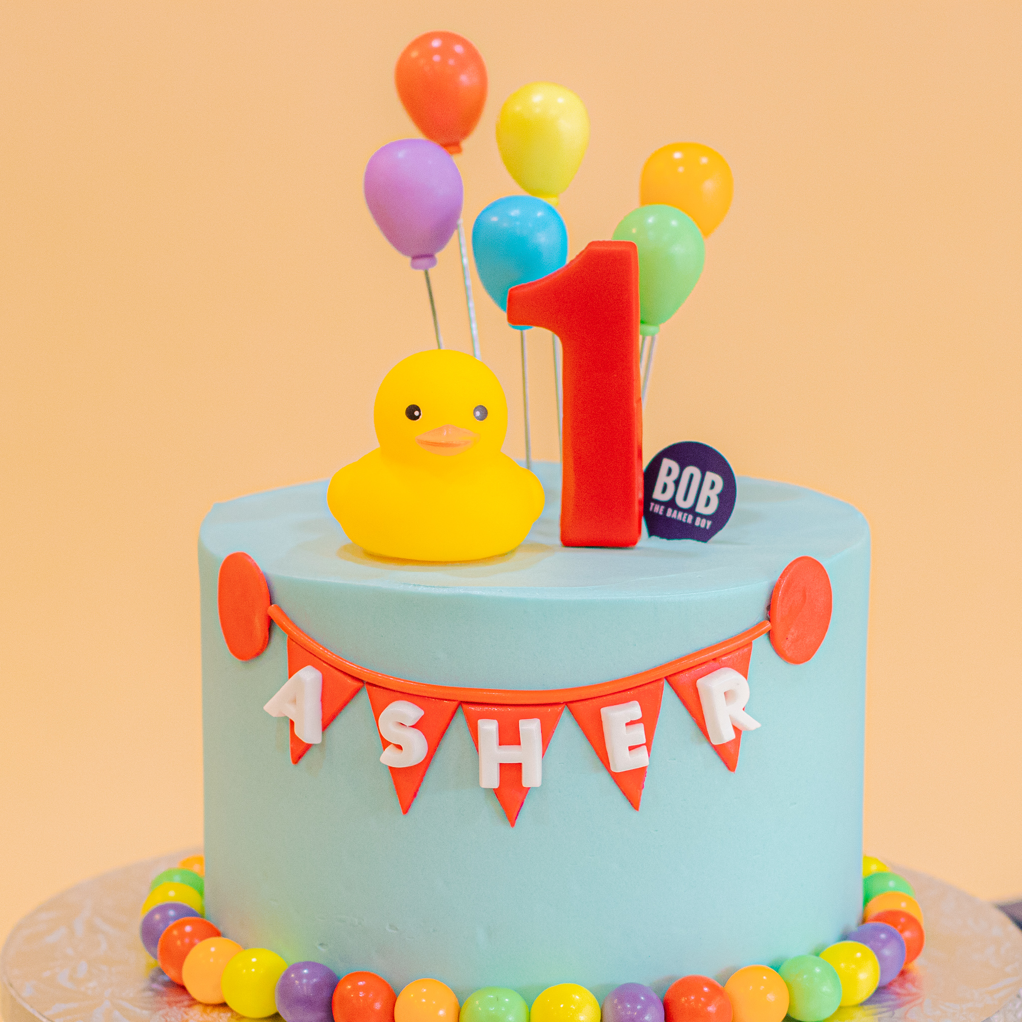 Rubber Duckie Cake with Colourful Balloons